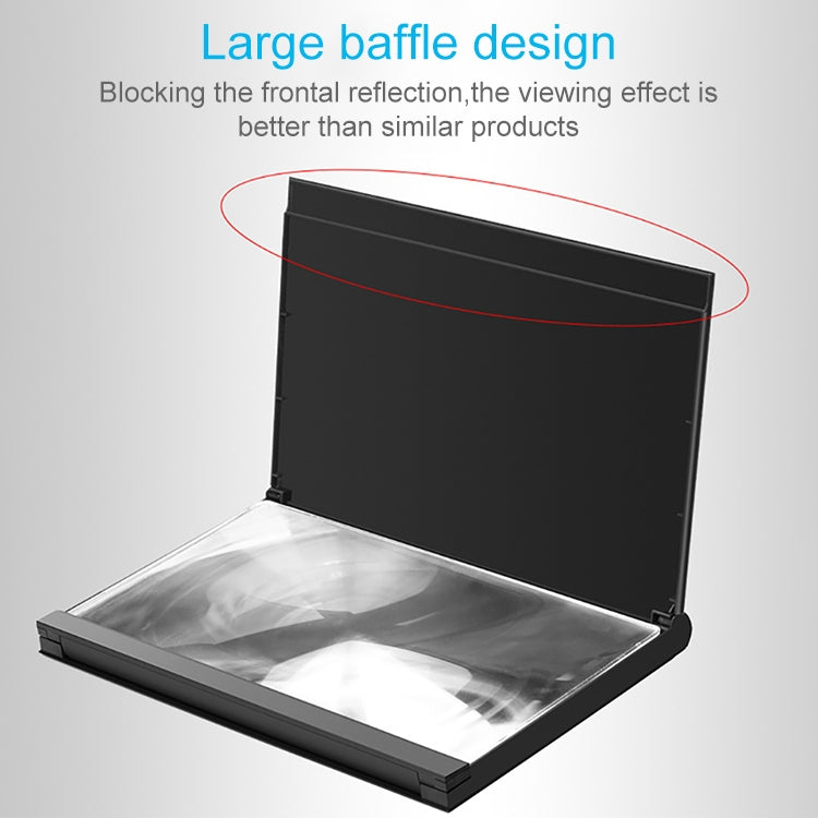 F18 12 inch Rotatable Folding Universal Mobile Phone Screen Amplifier HD Video Amplifier with Block Light Card, Book Shape Version(Black) - Screen Magnifier by PMC TechLife | Online Shopping South Africa | PMC TechLife