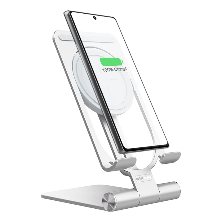 NILLKIN 2 in 1 15W PoweHold Mini Vertical Foldable Detachable Wireless Charger Mobile Phone Holder (Silver) - Wireless Charger by NILLKIN | Online Shopping South Africa | PMC Jewellery | Buy Now Pay Later Mobicred