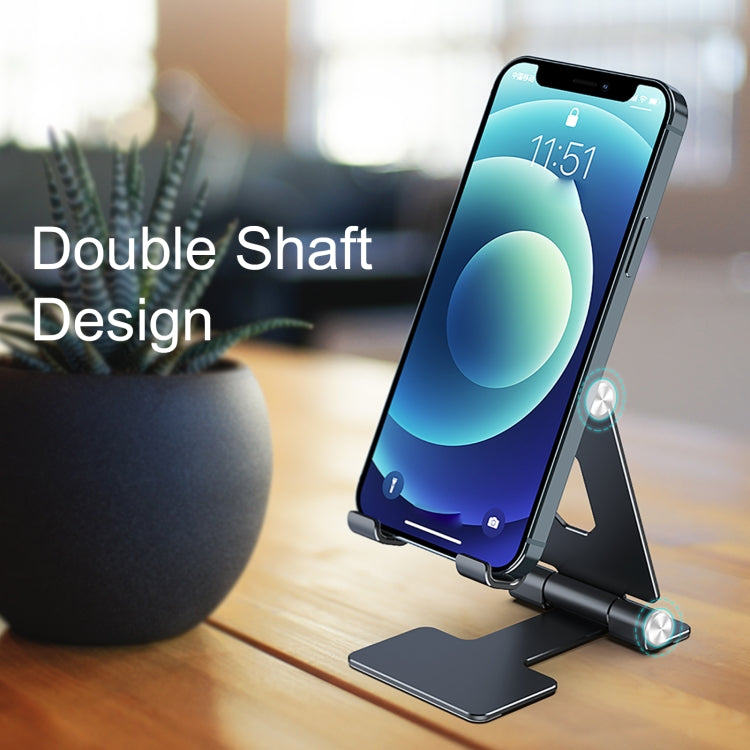 R-JUST SJ13 I-Shape Folding Portable Aluminum Alloy Mobile Phone Holder (Silver) - Desktop Holder by R-JUST | Online Shopping South Africa | PMC Jewellery