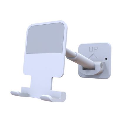 CCT11 Wall Paste Mobile Phone Bracket Foldable Lift Bathroom Kitchen Wall Bracket (White) - Hand-Sticking Bracket by PMC Jewellery | Online Shopping South Africa | PMC Jewellery