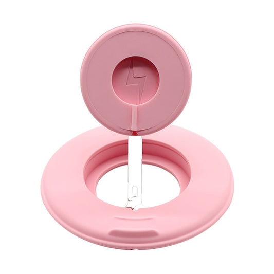 2 in 1 Silicone Desktop Wireless Charger Telescopic Stand For iPhone / Watch Wireless Charger (Pink) - Desktop Holder by PMC Jewellery | Online Shopping South Africa | PMC Jewellery