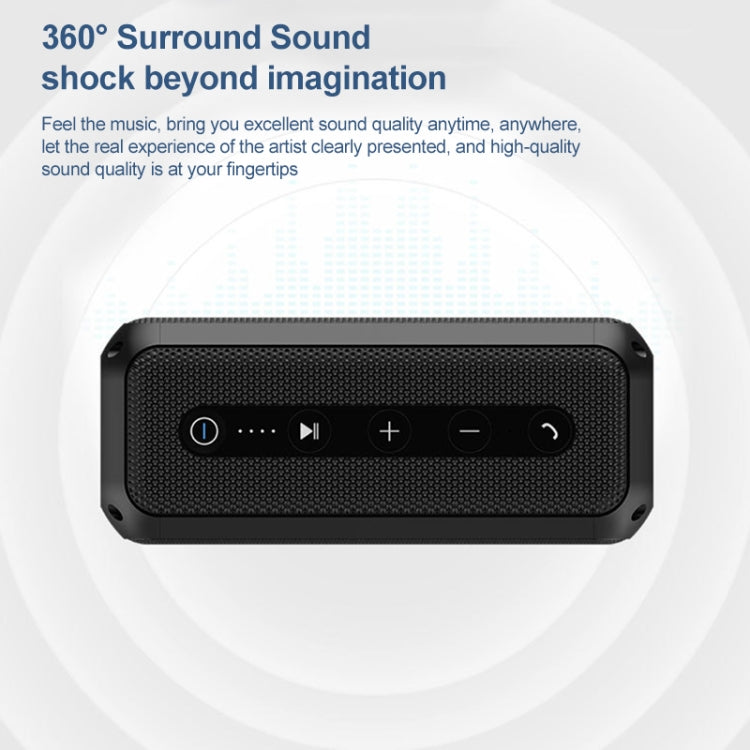 EBS-307 20W High-power Portable Subwoofer Waterproof Wireless Bluetooth Speaker(Black) - Waterproof Speaker by PMC TechLife | Online Shopping South Africa | PMC TechLife