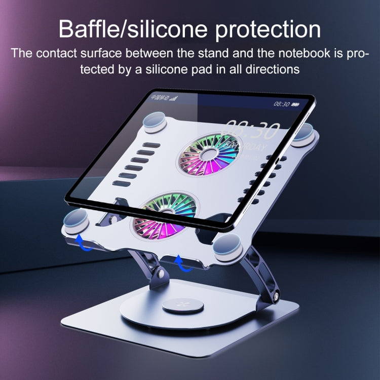 R- JUST HZ13-1 Rotating Foldable Multi-Angle Aluminum Alloy Laptop Fan Bracket (Silver) - free shipping - PMC TechLife - Order now!