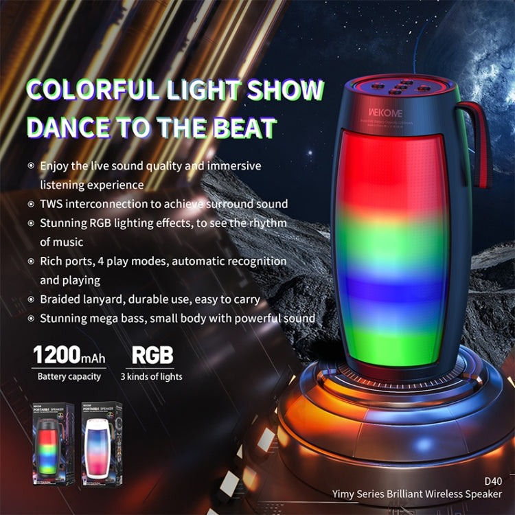 WEKOME D40 5W Sound Pulse Colorful Bluetooth Speaker (White) - free shipping - PMC TechLife - Order now!
