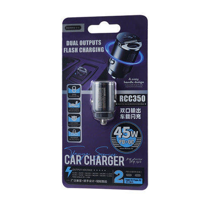 REMAX RCC350 Tanya Pro Max Series 2 in 1 Car 45W PD Fast Charger - Car Charger by REMAX | Online Shopping South Africa | PMC Jewellery | Buy Now Pay Later Mobicred