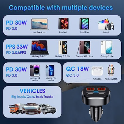 REMAX RCC329 DUKE Series 4 in 1 Car 75W PD Fast Charger with Indicator Light - Car Charger by REMAX | Online Shopping South Africa | PMC Jewellery