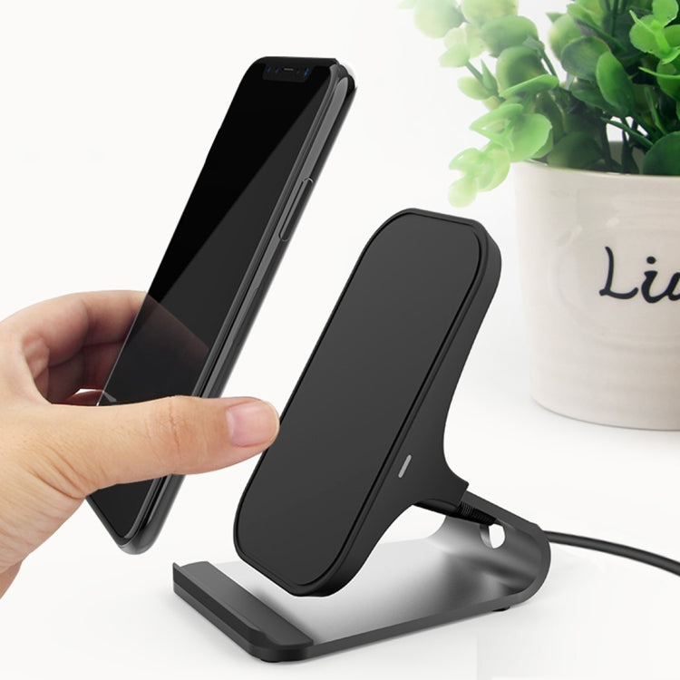 HAMTOD M5 15W Intelligent Dual Coil Design Qi Standard Holder Wireless Charger with Indicator Light, Support Fast Charging(Black) - Wireless Charger by HAMTOD | Online Shopping South Africa | PMC TechLife | Buy Now Pay Later Mobicred