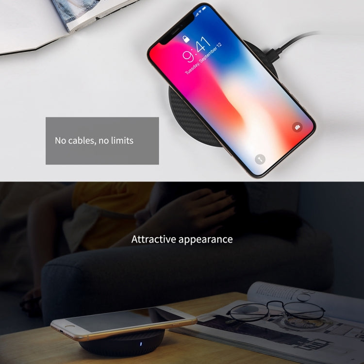 NILLKIN Power Flash Aramid Fiber Qi Standard Wireless Charger Charging Pad (Black) - Wireless Charger by NILLKIN | Online Shopping South Africa | PMC Jewellery | Buy Now Pay Later Mobicred