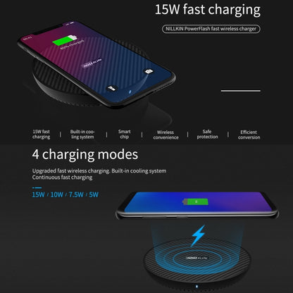 NILLKIN Power Flash Aramid Fiber Qi Standard Wireless Charger Charging Pad (Black) - Wireless Charger by NILLKIN | Online Shopping South Africa | PMC Jewellery | Buy Now Pay Later Mobicred