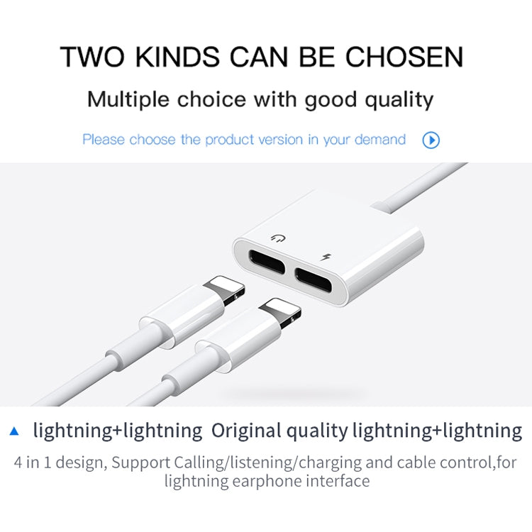 JOYROOM S-Y104 Ben Series Apple Dual Lightning Adapter, Length: 1.2m(White) - Earphone Adapter by JOYROOM | Online Shopping South Africa | PMC TechLife | Buy Now Pay Later Mobicred
