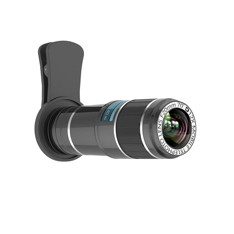 Universal Mobile Phone 12X Zoom Optical Zoom Telescope Lens with Clip - Telescope & Microscope by PMC Jewellery | Online Shopping South Africa | PMC Jewellery