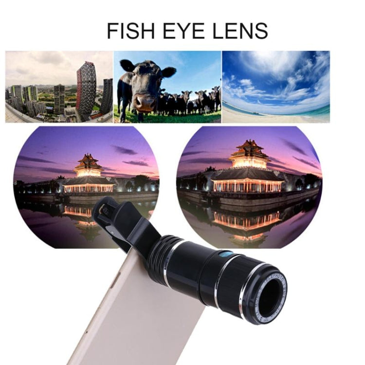 Universal Mobile Phone 12X Zoom Optical Zoom Telescope Lens with Clip - Telescope & Microscope by PMC Jewellery | Online Shopping South Africa | PMC Jewellery