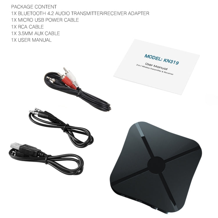 KN319 Wireless Audio 2 in 1 Bluetooth 4.2 Receiver & Transmitter Adapter - Audio Receiver Transmitter by PMC Jewellery | Online Shopping South Africa | PMC Jewellery | Buy Now Pay Later Mobicred