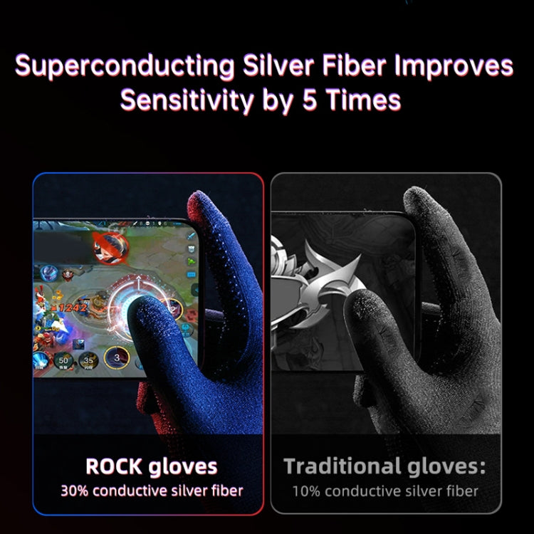 ROCK i28 Super Conductive Silver Fiber Anti-sweat Sensitive Touch Gaming Gloves - Gaming Finger Sleeves by PMC Jewellery | Online Shopping South Africa | PMC Jewellery