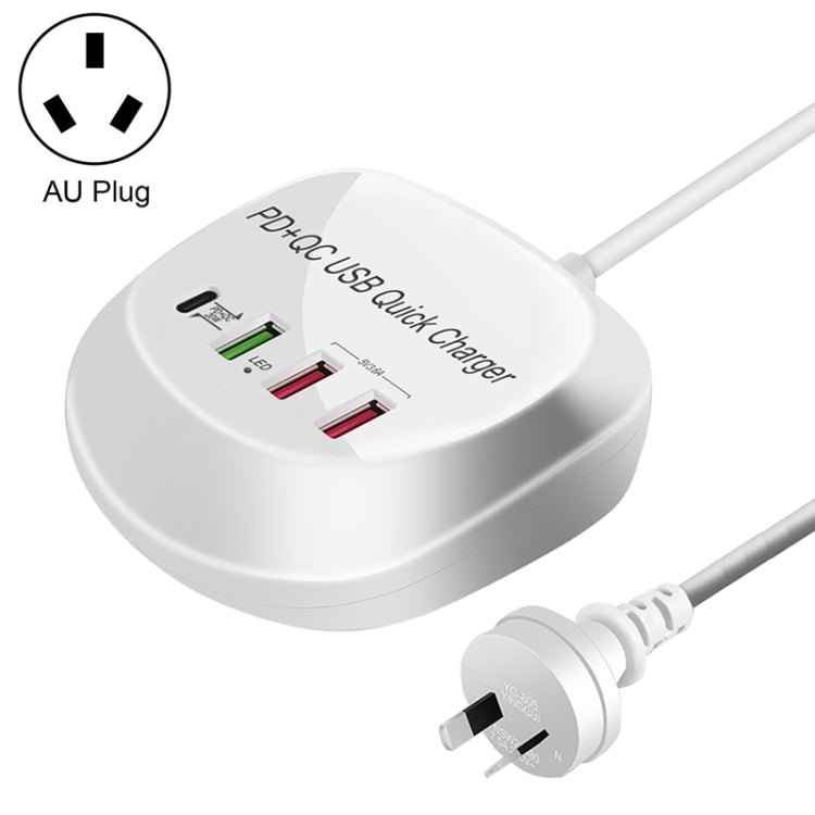 WLX-T3P 4 In 1 PD + QC Multi-function Smart Fast Charging USB Charger(AU Plug) - Multifunction Charger by PMC TechLife | Online Shopping South Africa | PMC TechLife