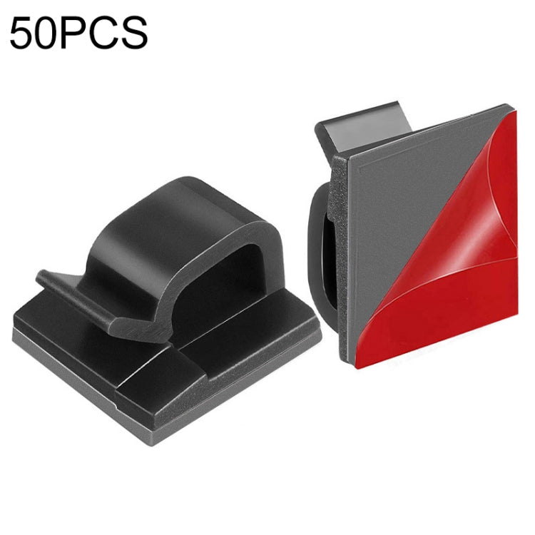 HG2392 50 PCS Desktop Data Cable Organizer Fixing Clip, Gum Type: 3M(Black) - Cable Organizer by PMC TechLife | Online Shopping South Africa | PMC TechLife