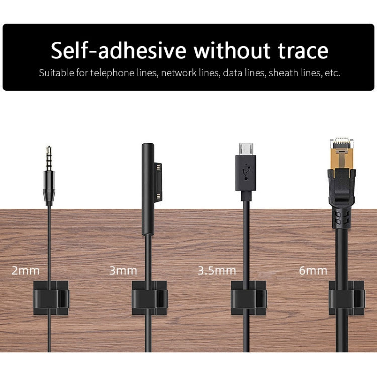 HG2392 50 PCS Desktop Data Cable Organizer Fixing Clip, Gum Type: 3M(White) - Cable Organizer by PMC TechLife | Online Shopping South Africa | PMC TechLife