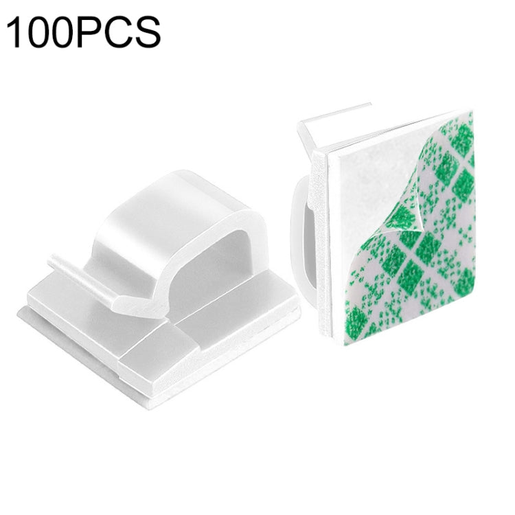 HG2392 100 PCS Desktop Data Cable Organizer Fixing Clip, Gum Type: Green and White(White) - Cable Organizer by PMC TechLife | Online Shopping South Africa | PMC TechLife