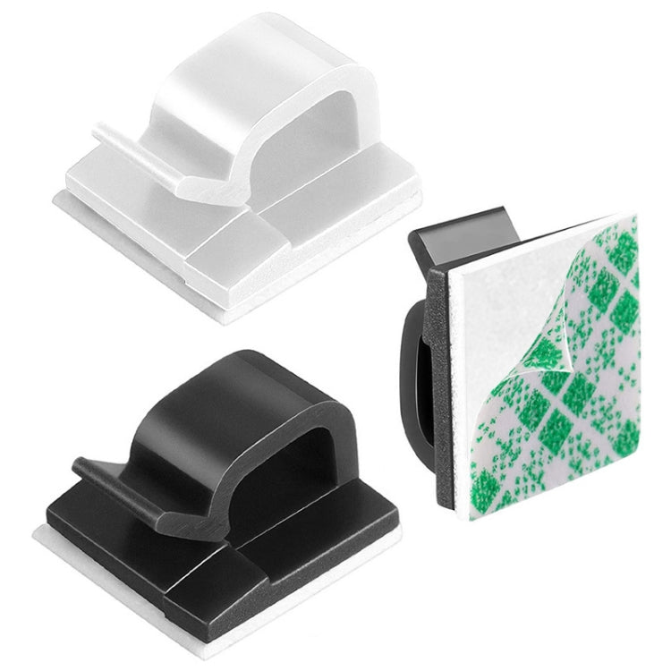HG2392 100 PCS Desktop Data Cable Organizer Fixing Clip, Gum Type: Green and White(White) - Cable Organizer by PMC TechLife | Online Shopping South Africa | PMC TechLife