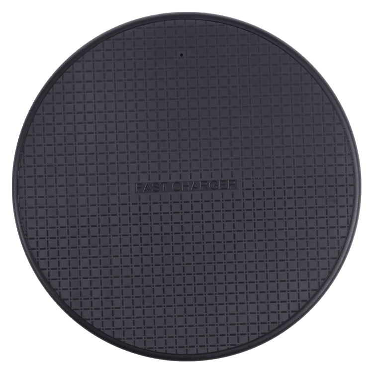 10W QI Plaid Pattern Round Plastic Wireless Charger (Black) - Wireless Charger by PMC Jewellery | Online Shopping South Africa | PMC Jewellery