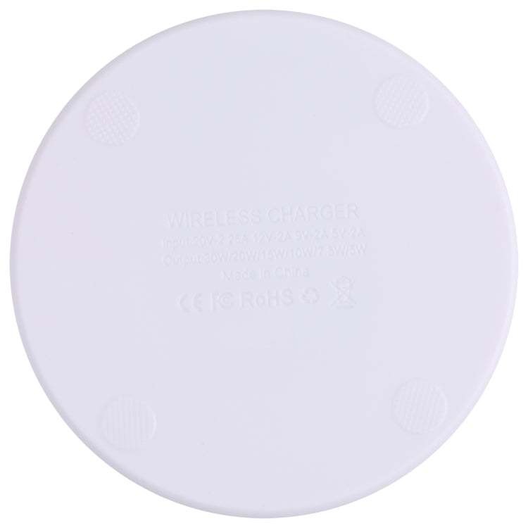 10W QI Plaid Pattern Round Plastic Wireless Charger (White) - Wireless Charger by PMC Jewellery | Online Shopping South Africa | PMC Jewellery