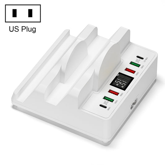 F6 Multifunctional Dual Wireless Charger with Phone Holder & Current Display, US Plug - Wireless Charger by PMC Jewellery | Online Shopping South Africa | PMC Jewellery