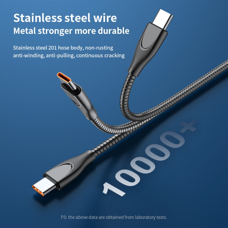 ADC-009 USB-C / Type-C to 8 Pin Zinc Alloy Hose Fast Charging Data Cable, Cable Length: 1m (Gun Metal) - 2 in 1 Cable by PMC Jewellery | Online Shopping South Africa | PMC Jewellery