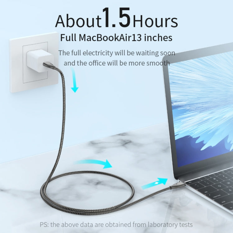 ADC-009 USB to 8 Pin Zinc Alloy Hose Fast Charging Data Cable, Cable Length: 1m (Silver) - Normal Style Cable by PMC TechLife | Online Shopping South Africa | PMC TechLife