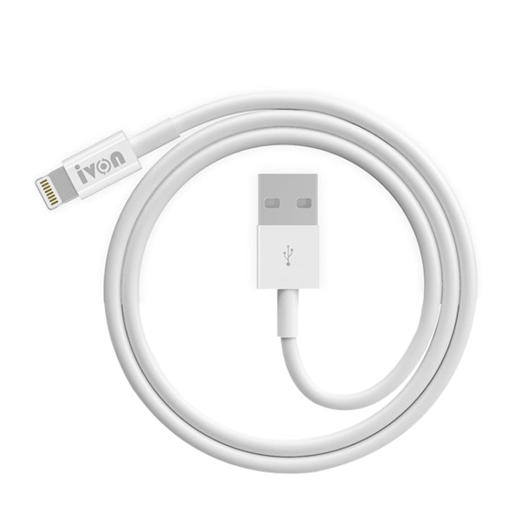 IVON CA70 8 Pin Fast Charging Data Cable, Length: 1m (White) - Normal Style Cable by IVON | Online Shopping South Africa | PMC TechLife