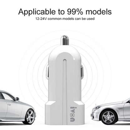 IVON CC13 QC 3.0 Fast Charging Car Charger (White) - Car Charger by IVON | Online Shopping South Africa | PMC Jewellery