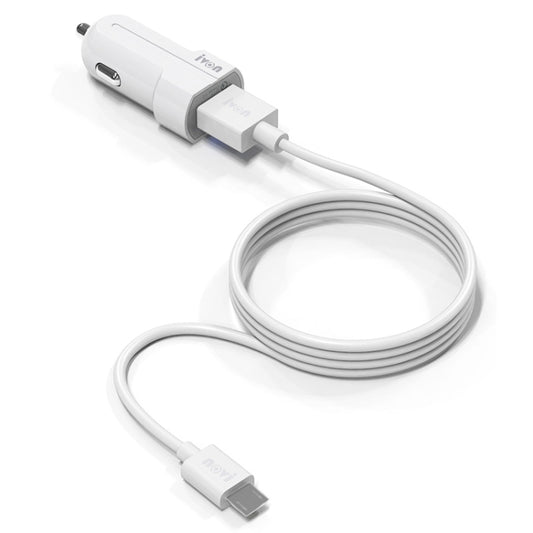 IVON CC13 QC 3.0 Fast Charging Car Charger Set with Micro USB Charging Cable (White) - Car Charger by IVON | Online Shopping South Africa | PMC Jewellery