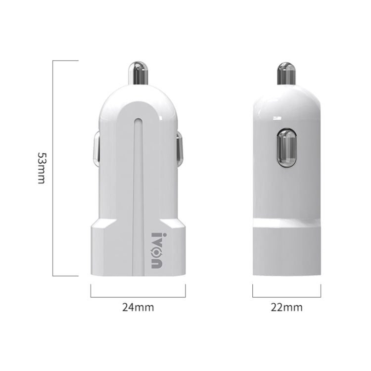 IVON CC13 QC 3.0 Fast Charging Car Charger Set with Micro USB Charging Cable (White) - Car Charger by IVON | Online Shopping South Africa | PMC TechLife | Buy Now Pay Later Mobicred