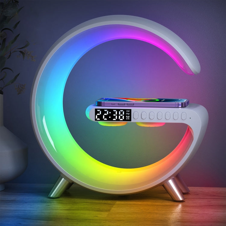 N69 Smart Bluetooth Speaker Support Wireless Charger & Alarm Clock & Ambient Light, US Plug(White) - Desktop Speaker by PMC Jewellery | Online Shopping South Africa | PMC Jewellery