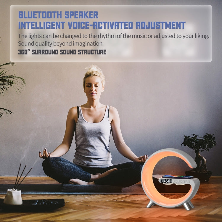 N69 Smart Bluetooth Speaker Support Wireless Charger & Alarm Clock & Ambient Light, US Plug(Black) - Desktop Speaker by PMC TechLife | Online Shopping South Africa | PMC TechLife
