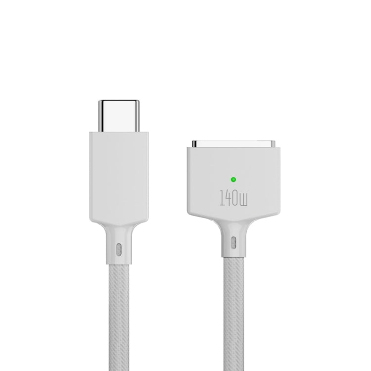 140W USB-C / Type-C to MagSafe 3 Nylon Braided Magnetic Charging Cable, Length: 2m (White) - Cable & Adapter by PMC Jewellery | Online Shopping South Africa | PMC Jewellery