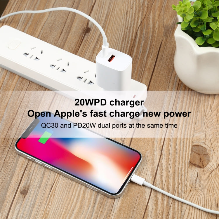T087 20W USB-C / Type-C + USB Ports Fast Charging Travel Charger, EU Plug - free shipping - PMC TechLife - Order now!