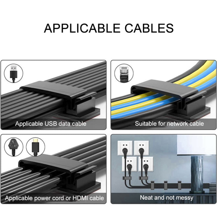 HG2613 20 PCS Desktop Data Cable Organizer Fixing Clip (Black) - Cable Organizer by PMC TechLife | Online Shopping South Africa | PMC TechLife