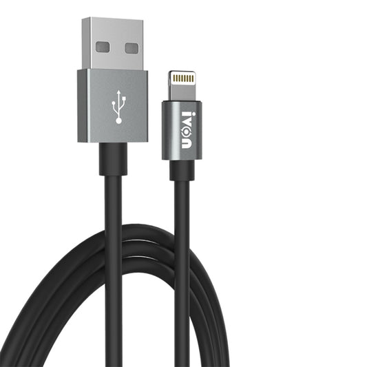 IVON CA73 2.4A 8 Pin Fast Charging Data Cable, Length: 2m(Black) - Normal Style Cable by IVON | Online Shopping South Africa | PMC Jewellery