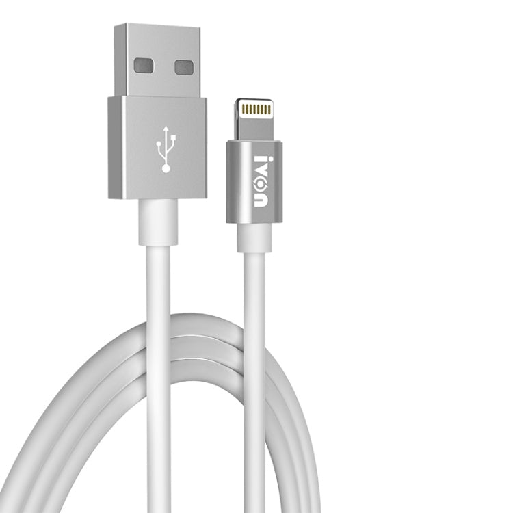 IVON CA73 2.4A 8 Pin Fast Charging Data Cable, Length: 2m(White) - Normal Style Cable by IVON | Online Shopping South Africa | PMC TechLife | Buy Now Pay Later Mobicred