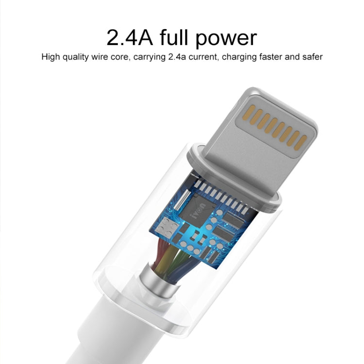 IVON CA73 2.4A 8 Pin Fast Charging Data Cable, Length: 2m(Black) - Normal Style Cable by IVON | Online Shopping South Africa | PMC TechLife | Buy Now Pay Later Mobicred