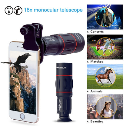 APEXEL APL-T18XBZJ5 4 in 1 18X Telescope + 0.63X Wide Lens + 198 Degrees Fisheye Lens + 15X Macro Lens Universal External Camera Phone Lens - Combination Lens by APEXEL | Online Shopping South Africa | PMC Jewellery