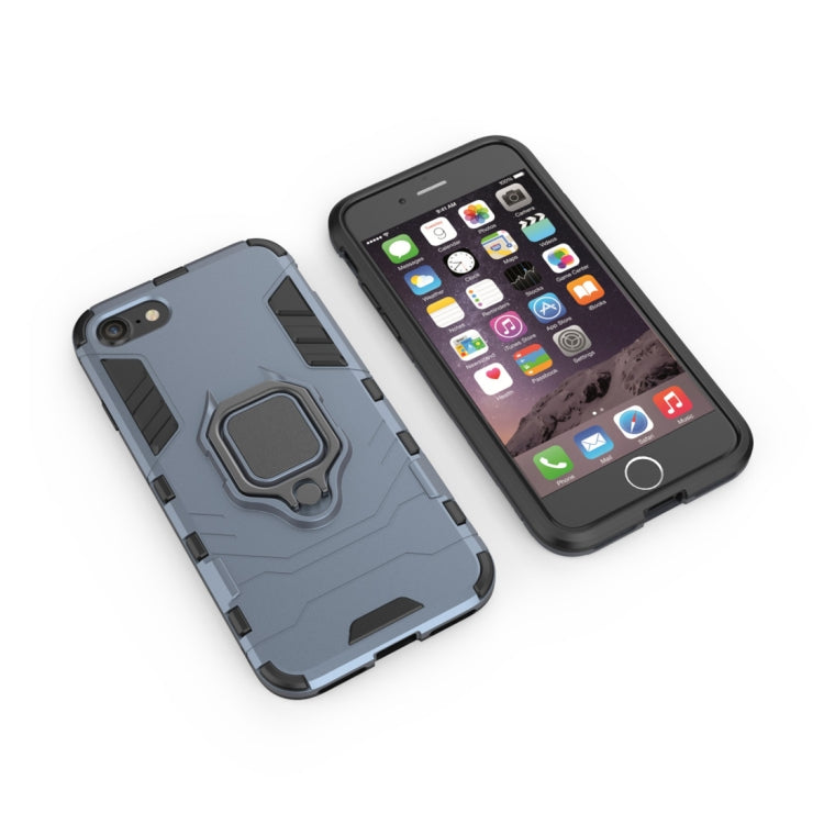 PC + TPU Shockproof Protective Case for iPhone 8 Plus & 7 Plus, with Magnetic Ring Holder (Navy Blue) - free shipping - PMC TechLife - Order now!