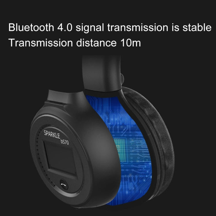 ZEALOT B570 Stereo Wired Wireless Bluetooth Subwoofer Headset with LED Color Screen Design & HD Microphone & FM, For Mobile Phones & Tablets & Laptops, Support 32GB TF Card Maximum(Brown) - Headset & Headphone by ZEALOT | Online Shopping South Africa | PMC Jewellery