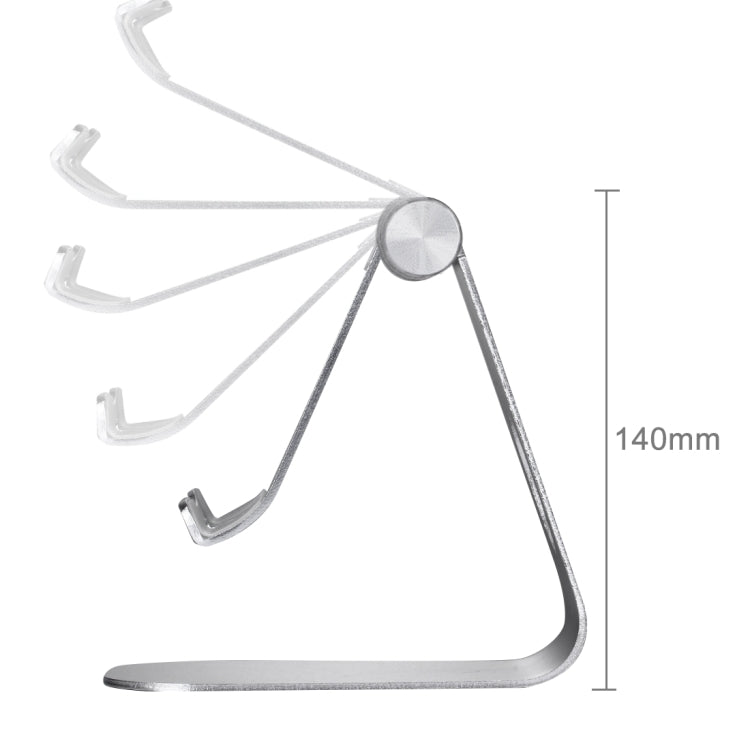 Exquisite Folding Adjustable Pivot Aluminium Alloy Desktop Holder Stand DOCK Cradle(Silver) - Desktop Holder by PMC TechLife | Online Shopping South Africa | PMC TechLife