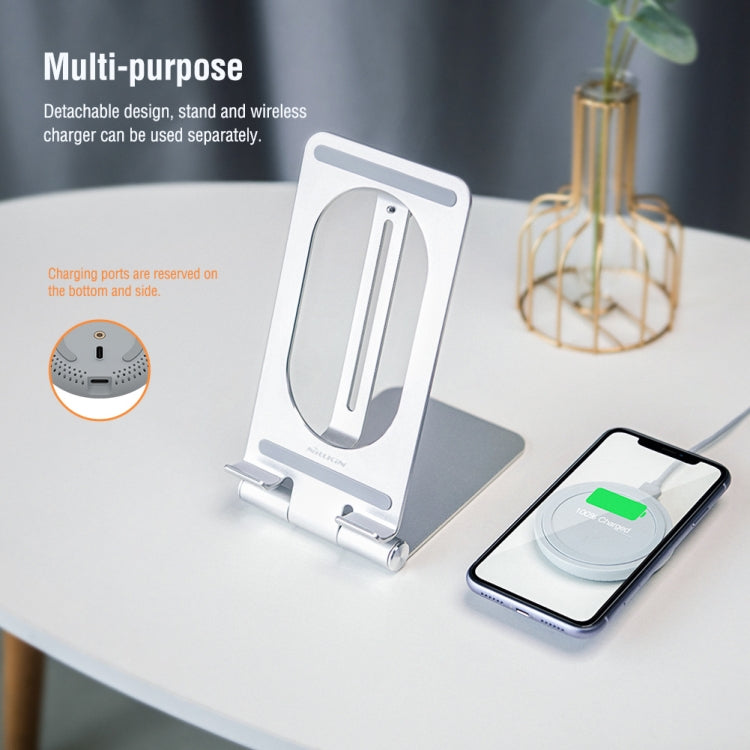 NILLKIN PowerHold Tablet Wireless Charging Stand (Silver) - Desktop Holder by NILLKIN | Online Shopping South Africa | PMC Jewellery