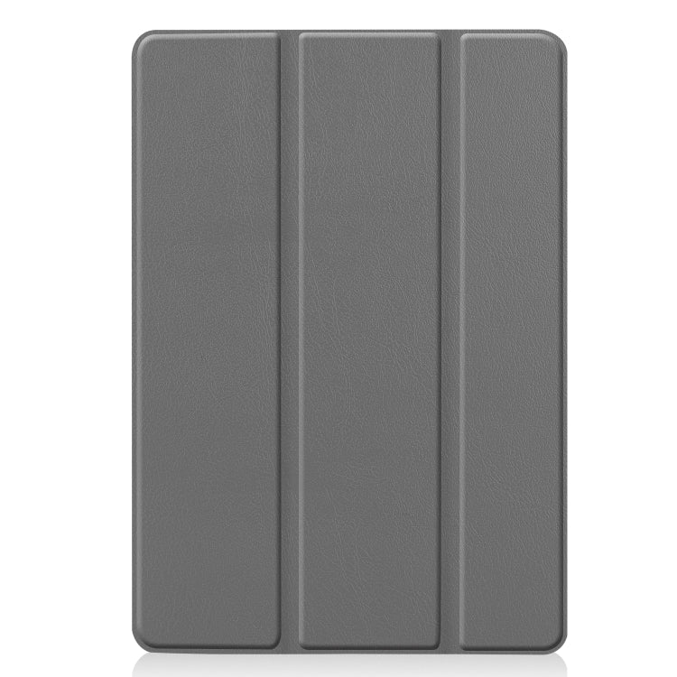 For iPad 10.2 Custer Texture Horizontal Flip Smart PU Leather Case with Sleep / Wake-up Function & Three-folding Holder (Grey) - free shipping - PMC TechLife - Order now!