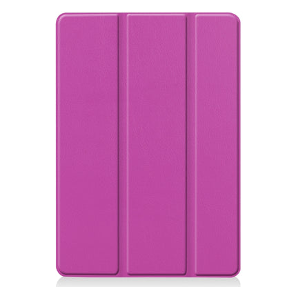 For iPad 10.2 Custer Texture Horizontal Flip Smart PU Leather Case with Sleep / Wake-up Function & Three-folding Holder (Purple) - iPad 10.2 Cases by PMC Jewellery | Online Shopping South Africa | PMC Jewellery