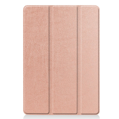 For iPad 10.2 Custer Texture Horizontal Flip Smart PU Leather Case with Sleep / Wake-up Function & Three-folding Holder (Rose Gold) - iPad 10.2 Cases by PMC Jewellery | Online Shopping South Africa | PMC Jewellery