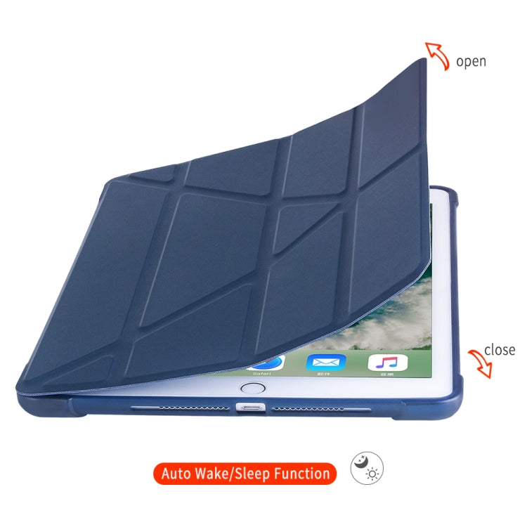 Multi-folding Shockproof TPU Protective Case for iPad 9.7 (2018) / 9.7 (2017) / air / air2, with Holder & Pen Slot(Black) - free shipping - PMC TechLife - Order now!