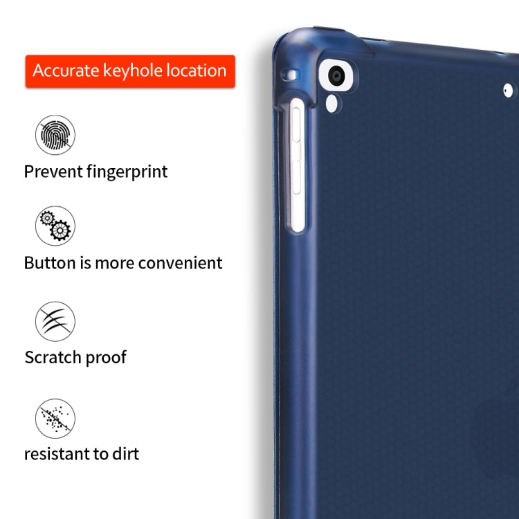 Multi-folding Shockproof TPU Protective Case for iPad 9.7 (2018) / 9.7 (2017) / air / air2, with Holder & Pen Slot(Blue) - iPad 9.7 (2018) & (2017) Cases by PMC TechLife | Online Shopping South Africa | PMC TechLife